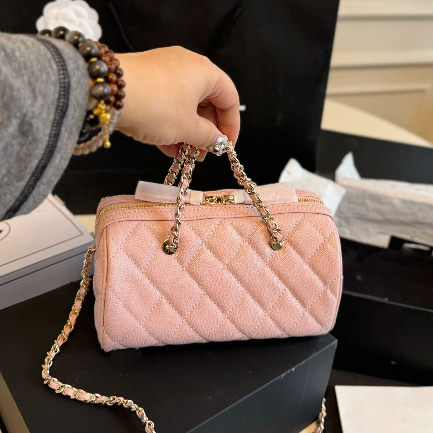 Designer Bag Pillow Bag Women's Luxury Handbag Bowling Bag Fashion Travel Mini Crossbody Bag Chain Shoulder Bag New Diamond Buckle Cylinder Handbag With box