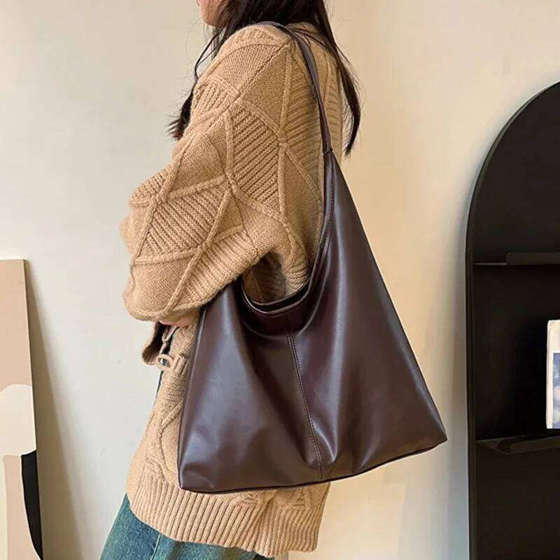 New hand bill of lading shoulder women's retro simple large Tote bag XJ260306