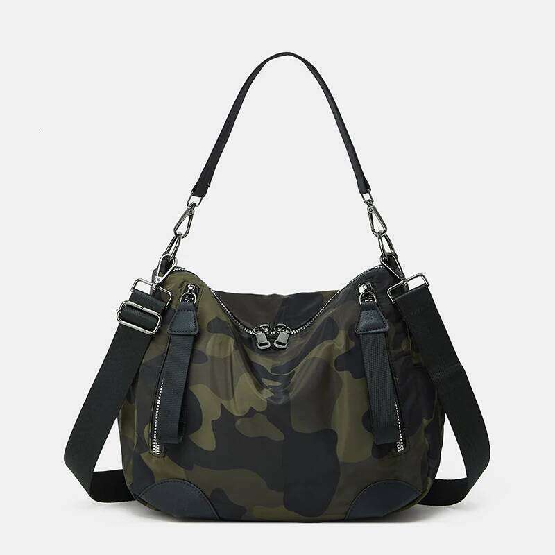 Tote Women's Daily Travel Single-Shoulder Bag; Leisure Camouflage Nylon Crossbody Bag XJ260306