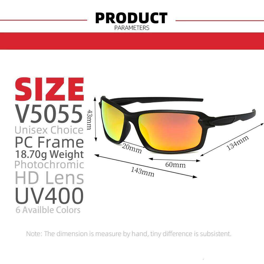 Sports Sunglasses for Men Photochromic Bicycle Mirror Red Polarized Cycling Sun Glasses Women Fishing 2025 UV400 Bike Goggles Z260306