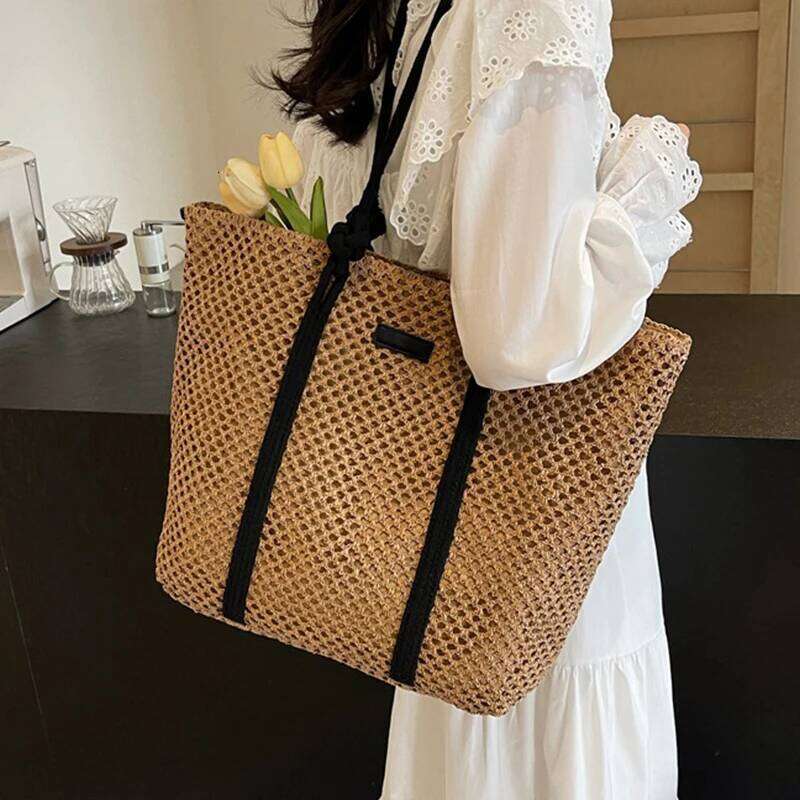 Summer Big Straw For Women Large Capacity Woven Handbag Travel Holiday Beach Casual Shopper Tote Bag Purse bolsa XJ260306