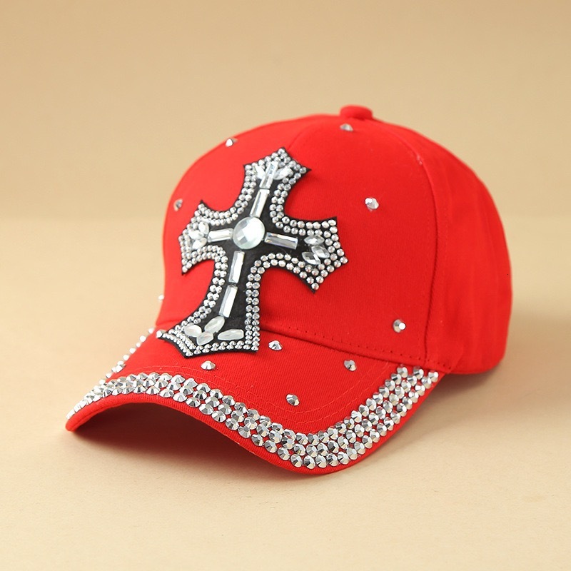 2026 New Designer Luxury Brand Diamond-encrusted Cross Baseball Cap Made Of Pure Cotton With Curved Brim For Sun Protection Women's Beanie Hat Wi