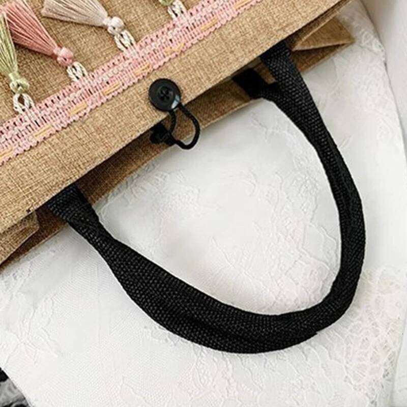 Women Beach Bags Handbags Large Capacity Lady Tassel Shoulder Big Letter Linen Totes Casual Girls Travel Shopping Bag XJ260306