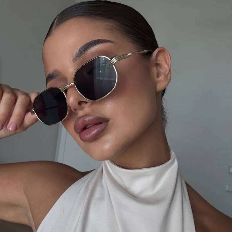 1/3pcs Fashion Rectangle Sunglasses Women UV400 Thread Design Frame Sun Glasses Trendy Punk Style Black Gold Shade Unisex Z260306