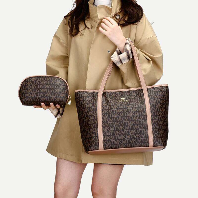 Tote bag for women, stylish check pattern, 2025 new model, large capacity, single shoulder bag, crossbody, Korean version, print XJ260306