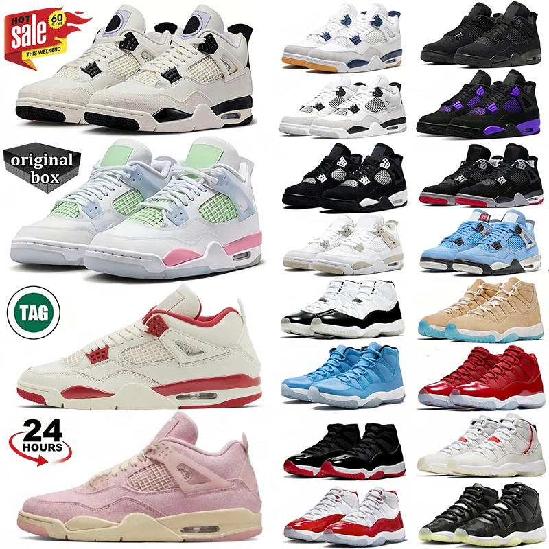 With Box 4s 5s 11s basketball shoes 4 Black Cat 11 Gamma H-Town 5 Wolf Grey Fire Red Sierra Red White Cement Flight Club Taxi men women sneakers trainers sports shoe