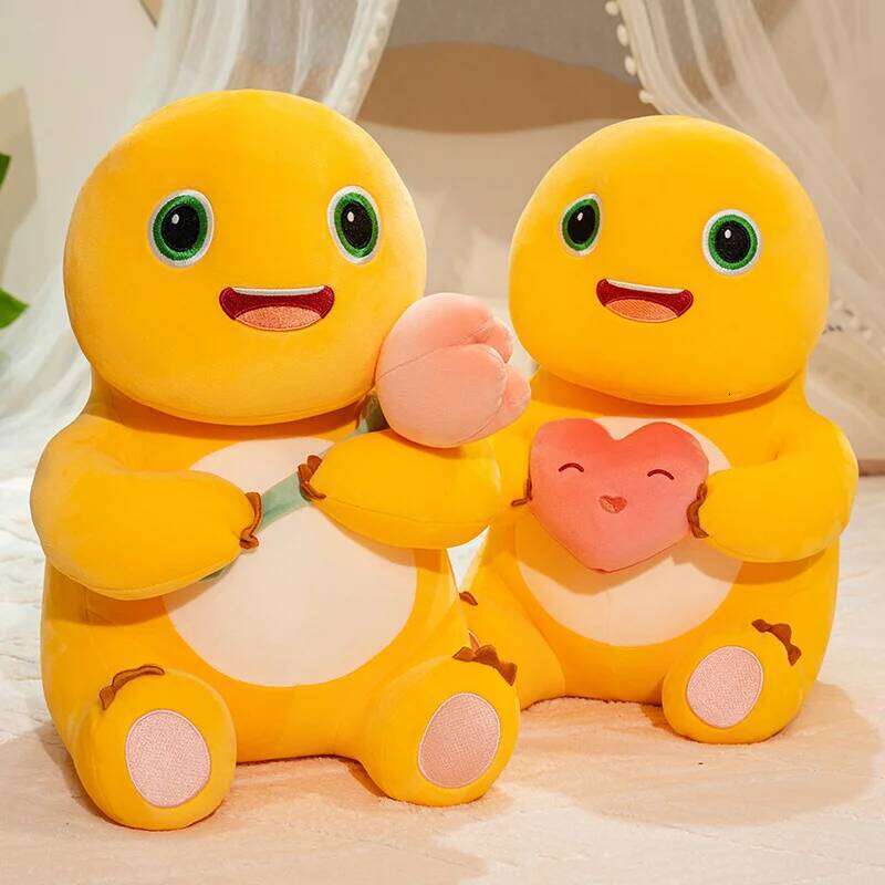 35/45 Milk Dragon Hold Heart Tulip Plush Toys Kawaii Soft NaiLong Stuffed Dolls Girls Boys Birthday Christmas Day Gift R260908 - view 3