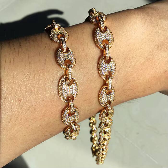 Hip Hop Mens Necklace Quality 5A Zircon Pig Nose with Cuban Link Chain Fashionable Jewelry for Weddings and Gifts