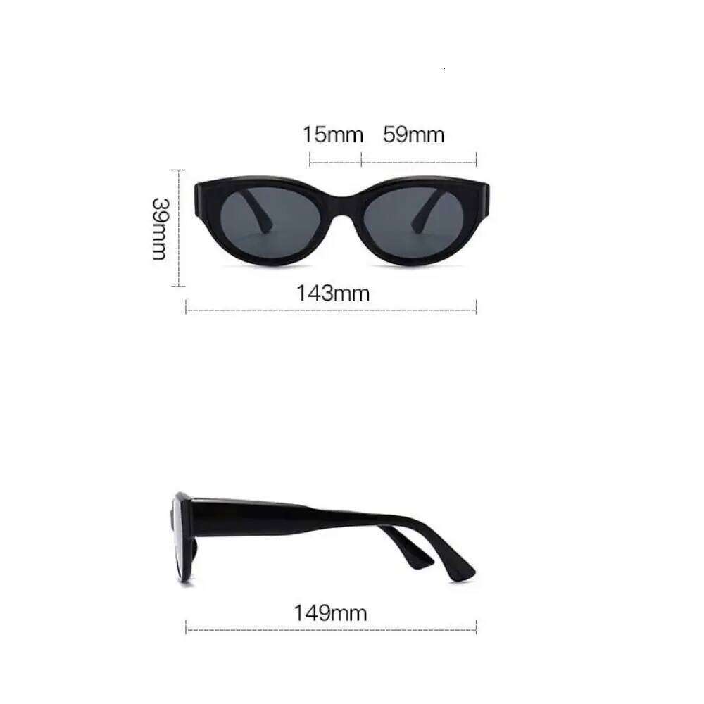 Fashion Cat Eye Summer Outdoor Oval Frame Sunglasses Vintage Travel Street Style Elliptic Square Eyewear Women Men Z260306