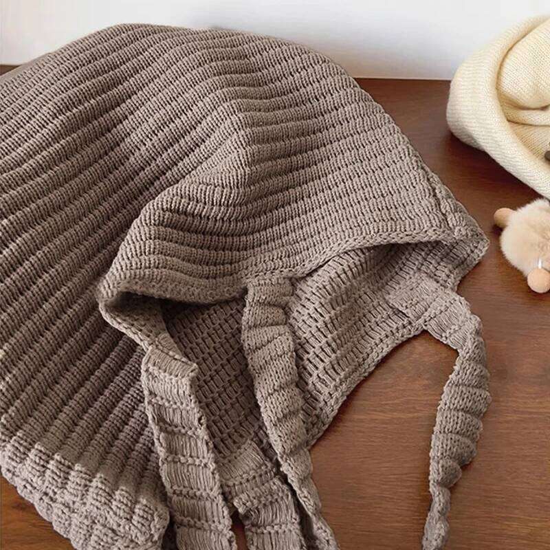 High-capacity Shoulder Handbags Women Vintage Casual Shopping Underarm Bag Knitted Aesthetic Shopper Tote Bags XJ260306