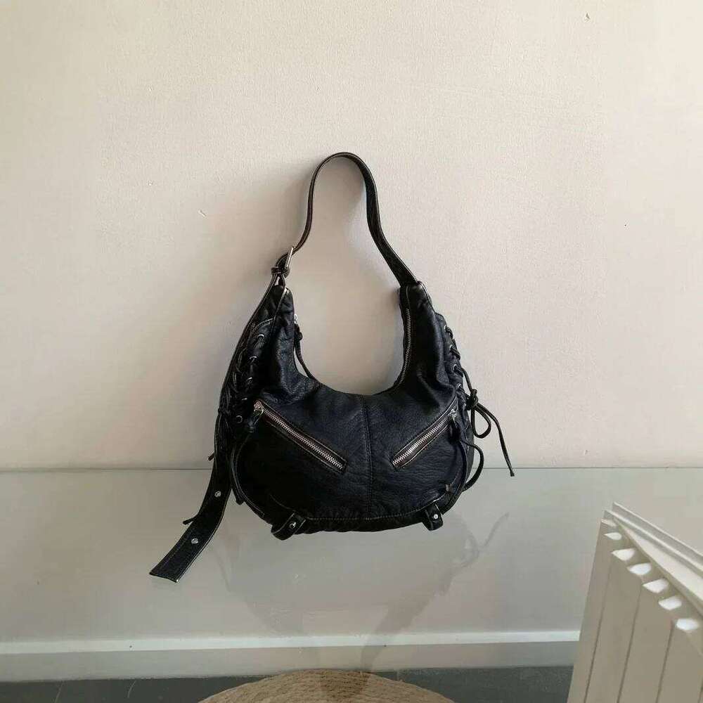 Fashion Punk Style Motorcycle Underarm Bag for Women Messenger large capacity Soft PU leather ladies shoulder bag handbag XJ260306