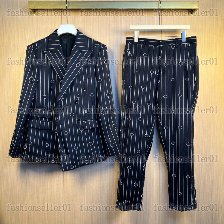 designer Mens Blazers pants Suits double letter classical striped pattern Western clothing Blazer autumn luxury coat slim fit jacquard womens navy outwear