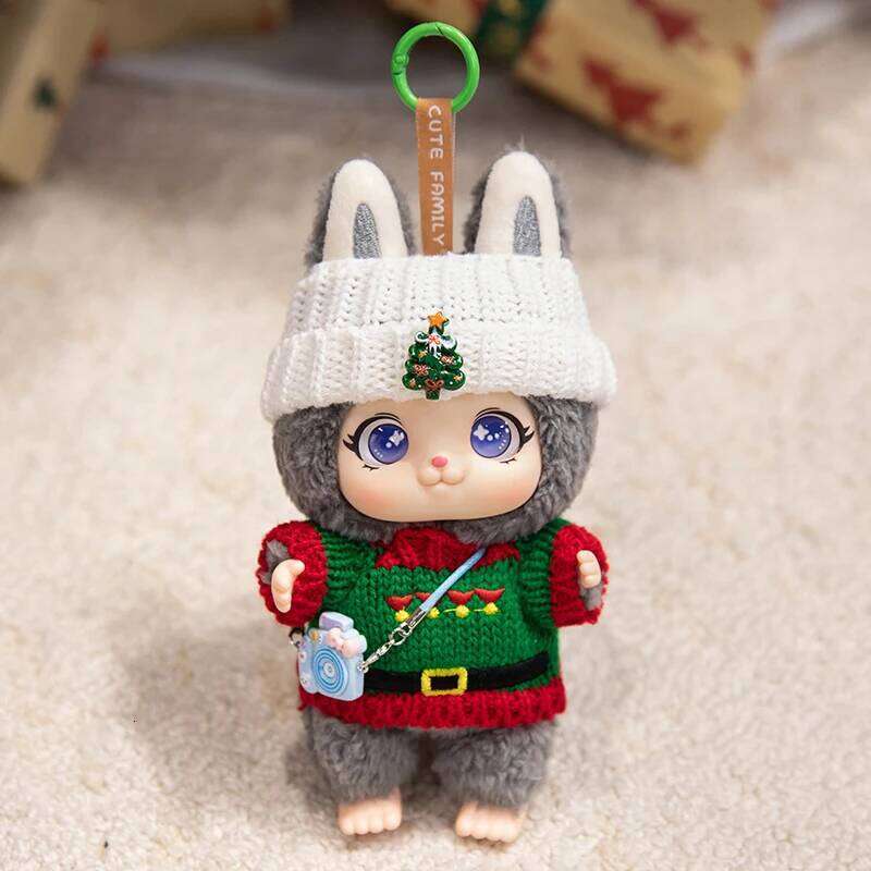17cm Exquisite Lovely Doll Vinyl Face Plush Toy Curly Haired doll Wearing Clothes Birthday Christmas Gift for Kid Girl R260908 - view 5