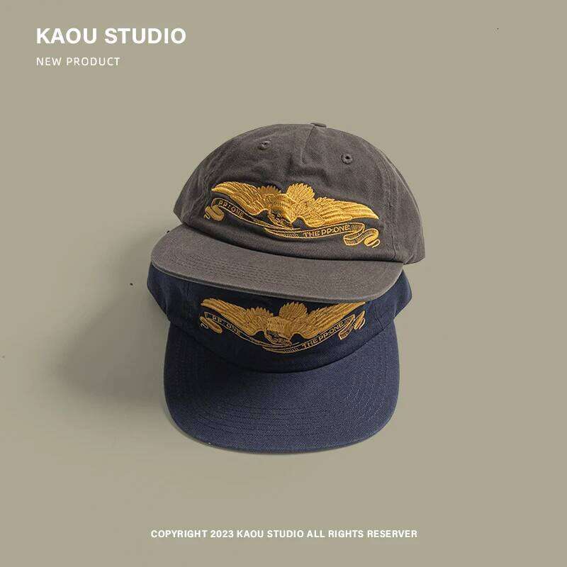 Flat-brimmed baseball men's embroidery retro soft-top street cap women Y260304