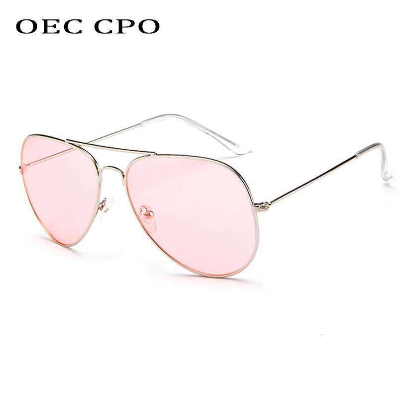 Fashion Clear Color Pilot Sunglasses Brand Pink Blue Lens Sun Men Women Outdoor Glasses O644 Z260306