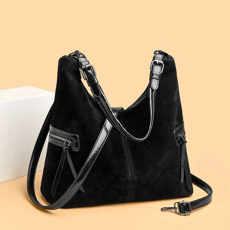 Retro Suede Tote Women Bags Casual Shopping Commute Handbags Ladies Large Capacity Solid Color Shoulder Bag 2026 XJ260306