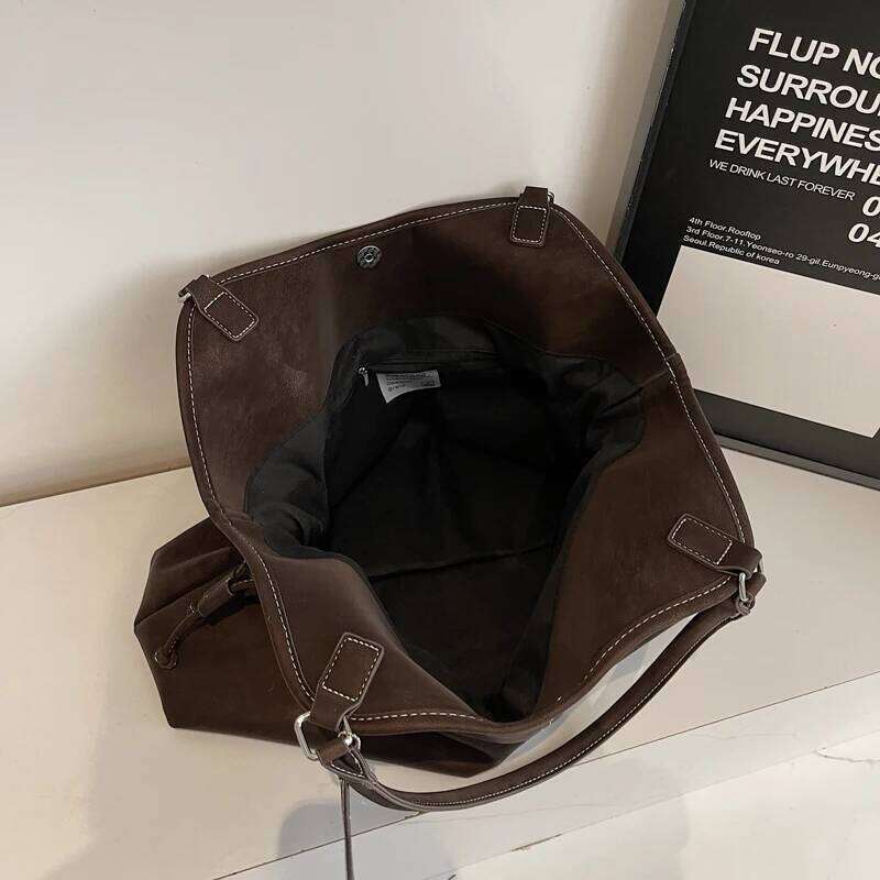 LEFTSIDE PU Leather Tote Bag Women Top Handle Purse with Contrast Stitching Female Shoulder Handbag Work Bags for Daily Use XJ260306