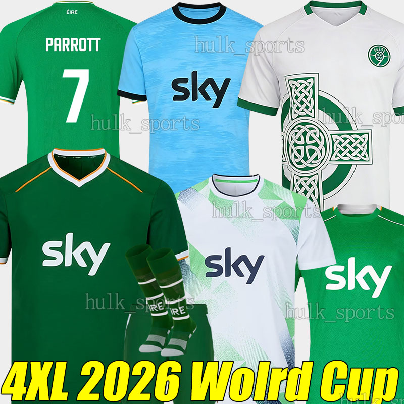 4XL Ireland 2026 World Cup PARROTT Soccer Jerseys 26/27 Irish national teams KEANE IDAH KENNY AZAZ SCALES men kids kits socks sets football shirts goalkeeper