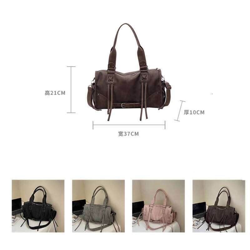 Retro Motorcycle Handbag Brand Tassel Design High-end Shoulder Pillow Trendy Large Capacity Underarm Women's Bag XJ260306