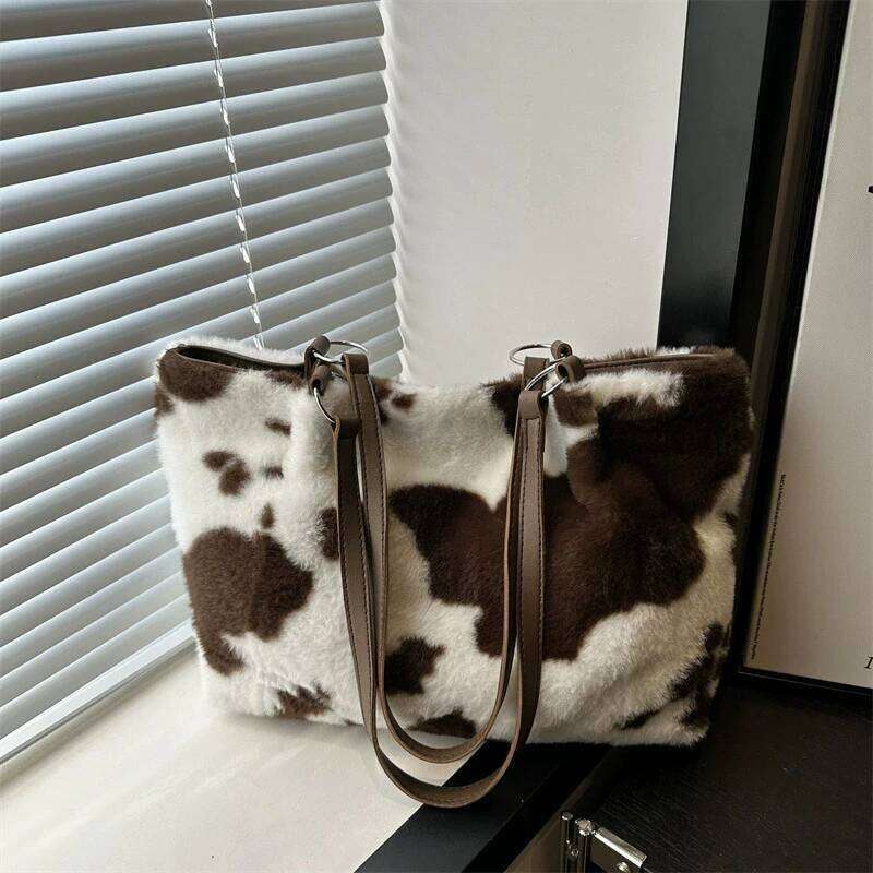 Stylish Women Shoulder Autumn Winter Zebra Stripes Cow Pattern Underarm Bag Fashion Shopping Travel Handbags XJ260306