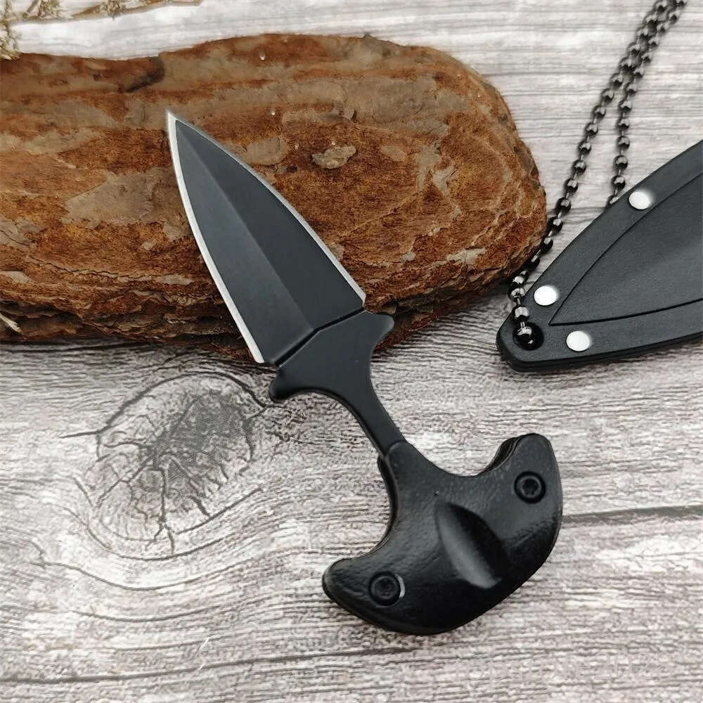 2024 Mini Fixed 440C Blade Aluminium Handle Necklace Outdoor pocket knife Knife Portable Hunting EDC Knives Survival Tool with Sheath 15017 3300 15700