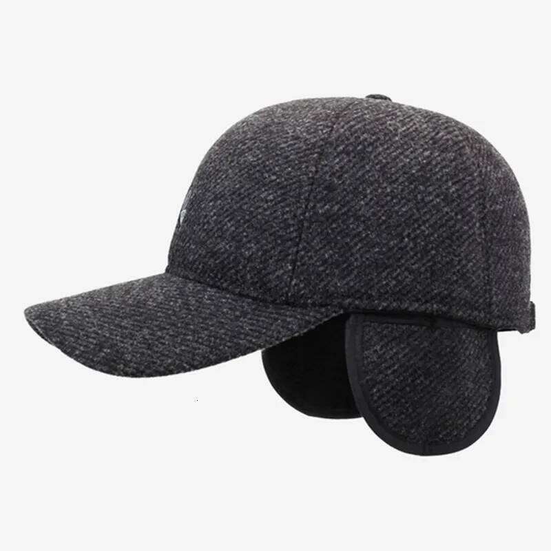 Snapback New Winter Fleece-lined Thickened Warm Baseball Caps For Men Windproof Coldproof Earmuffs Hats Cycling Riding Cap Y260304