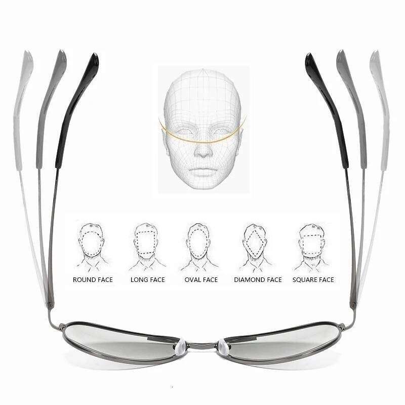 Photochromic Polarized Sunglasses Men Women Classic Pilot Chameleon Sun Glasses Fashion Change Color Fishing Eyeglasses Z260306