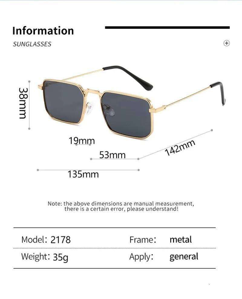 Retro Sunglasses Rectangle Fashion Popular Women Men Shades Eyewear Small Square Sun Glasses for Female Traveling Oculo Z260306