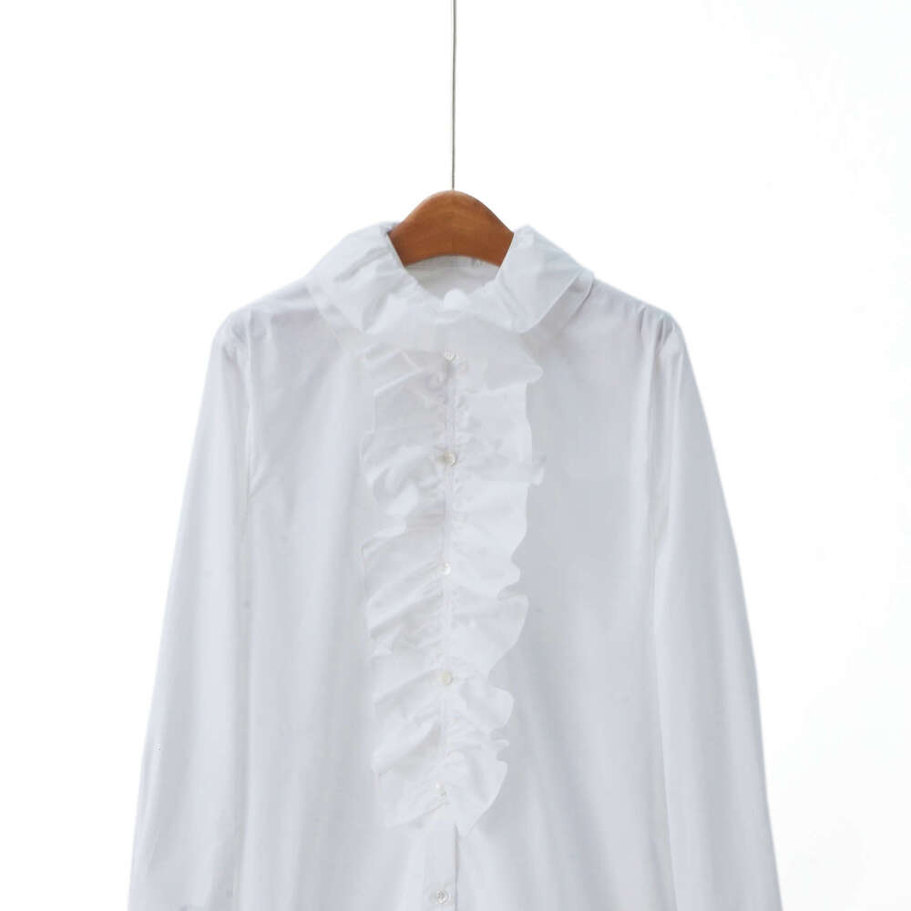 French Elegance 2026 Spring and Summer Designer's New Long Sleeve Shirt with Ruffle Top for Women
