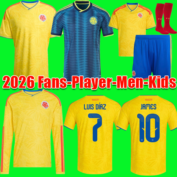 S-4XL LUIS DIAZ Colombia 2026 World Cup Kit soccer jerseys 100-years anniversary shirt james L.DIAZ fans player version jersey Male Female kids football shirts