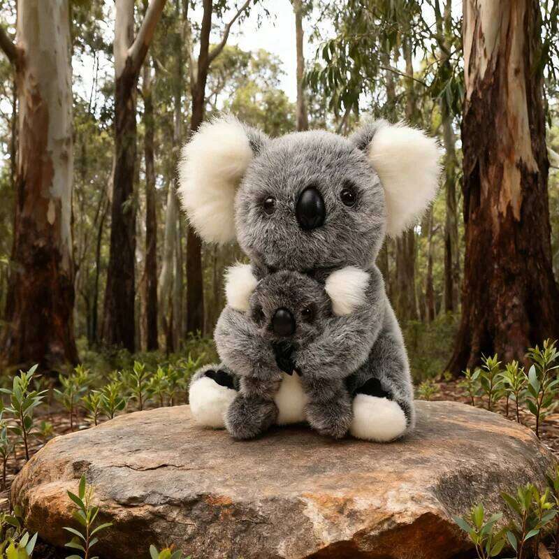 28cm Mother And Child Koalas Plush Toys Exquisite Realistic Simulation Animal Dolls Cute Desktop Decorative Item Gift For Friend R260908 - view 4