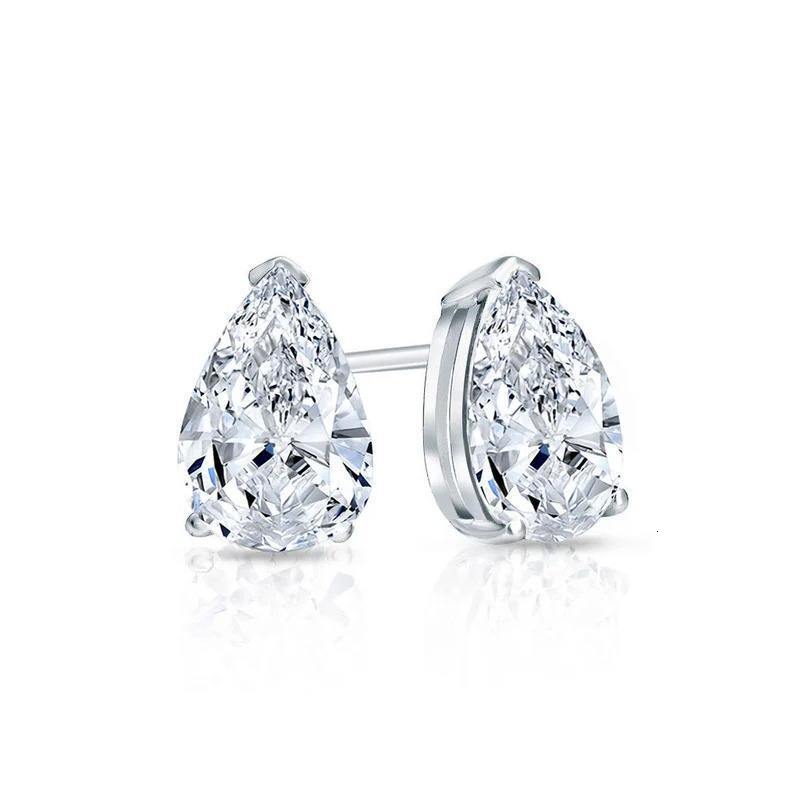 New Design Elegant Fashion Jewelry 10k 14k 18k Real Gold Drop Earring Pear Shape Lab Grown Diamond Earrings