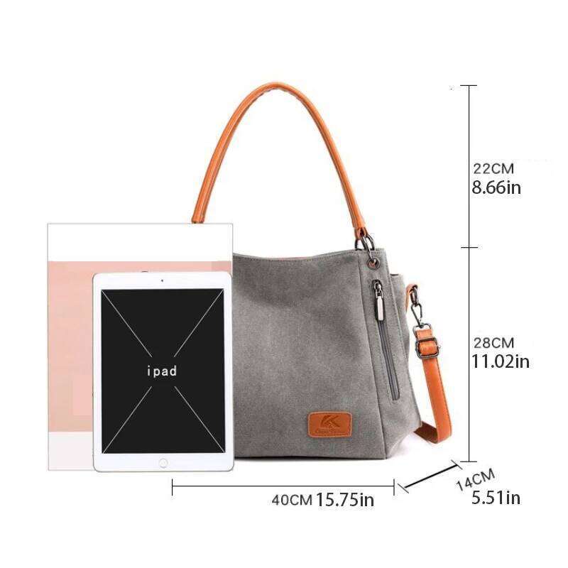 Women's work handbag, large capacity, elegant bag, detachable shoulder strap, safety zipper handbag XJ260306