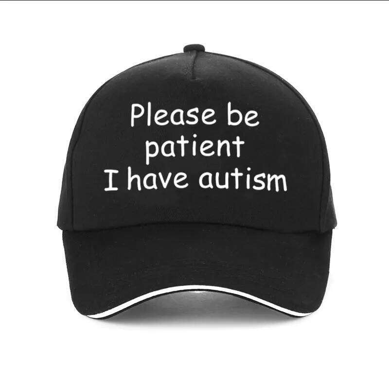 Please Be Patient I Have Autism Baseball Cap Hat Outdoor Fish Women Printed Czapka Bonnet Spring Casual mens cap Y260304