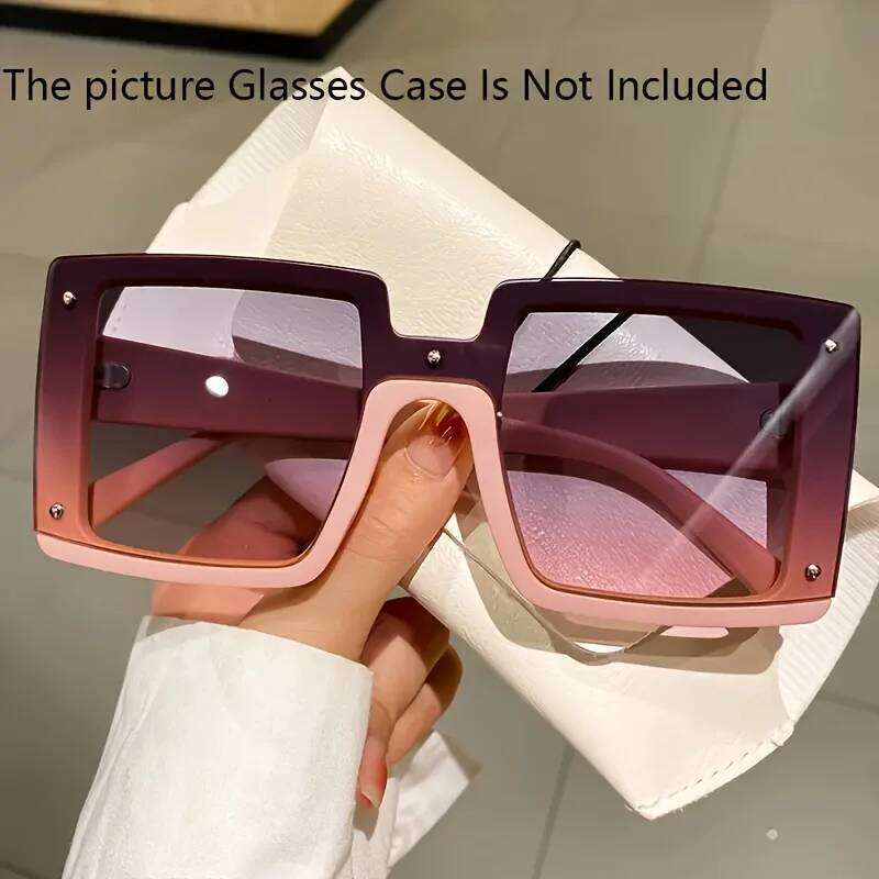 1 Set of Oversized Square Men's and Women's Trendy Glasses, Luxury Brand Design, Daily Casual Fashion Sunglasses Z260306