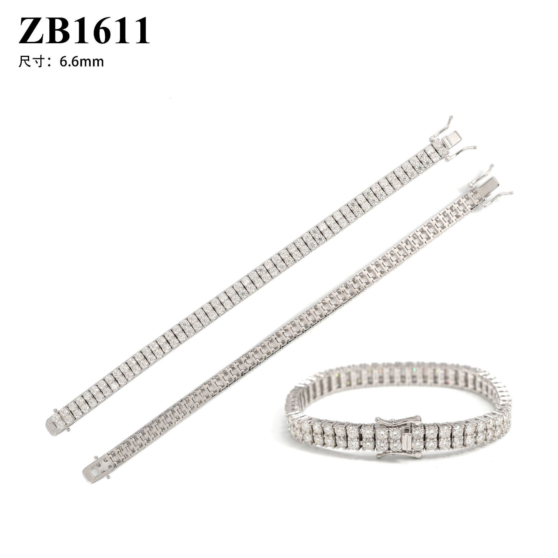 Pass Diamond Tester 6MM Two Rows 925 Silver Iced Out Hip Hop Fire Jewelry Moissanite Diamond Cluster Tennis Chain Bracelet