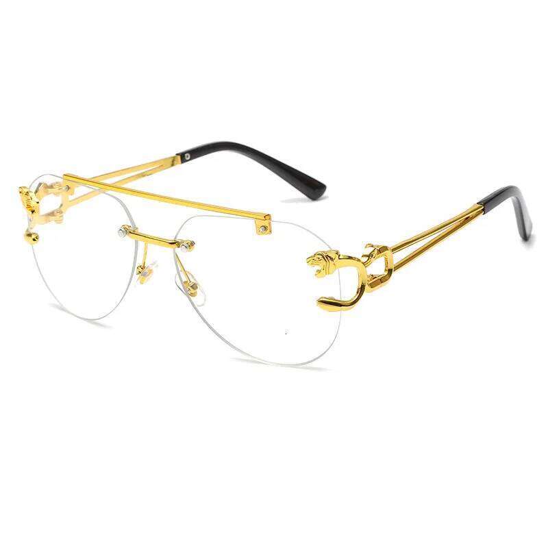 New Rimless Sunglasses Pilot Fashion Frame Women Men Large Round Sun Glasses for Female Male Gradient Traveling Oculos Z260306