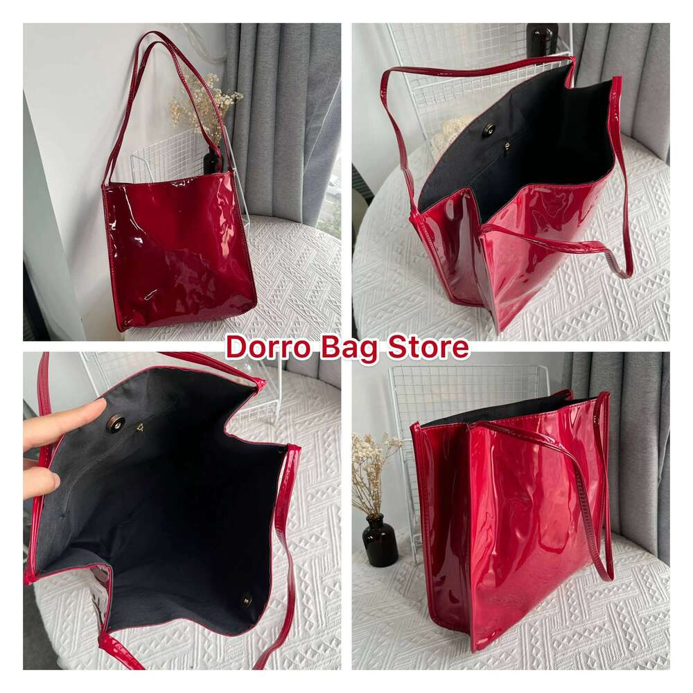 Fashion Patent Leather Women Shoulder Bags Vintage Female Casual Tote Handbags Large Capacity Ladies Shopping Bag XJ260306