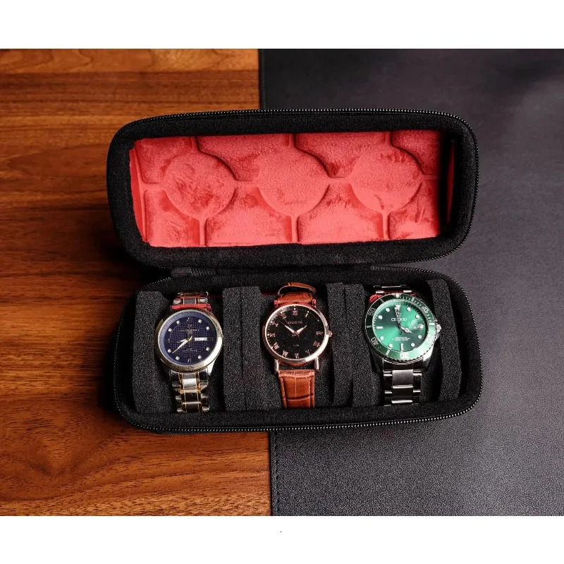 Watch Box Organizer for MenWatch Travel Case Portable Storage Watch Display Holder for Wristwatches with anti-Move Watch Pillow260228
