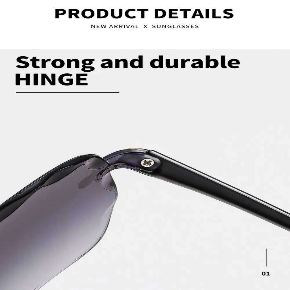 Fashion UV400 Rimless Vintage Gradient Sunglasses Ladies Eyeglasses for Summer Z260306