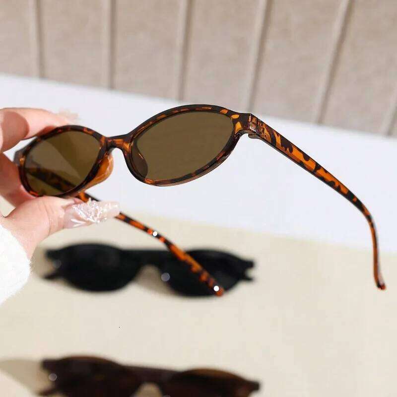 3pcs European and American retro oval small frame women's fashionable sunglasses, personalized trendy glasses Z260306