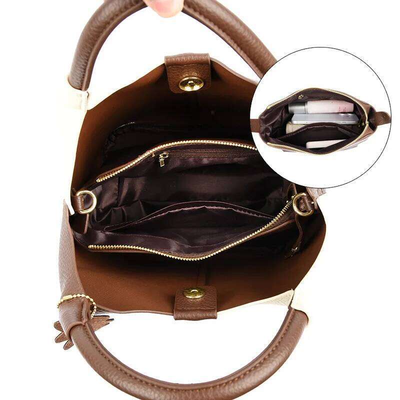 High-end and versatile handbag, soft leather bucket women's single-shoulder bag, fashionable crossbody bag XJ260306