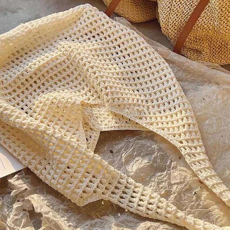 Women's Large Capacity Knitting Shoulder Solid Crochet Tote Handbag Mesh Beach Hobo for Summer Underarm Bag XJ260306