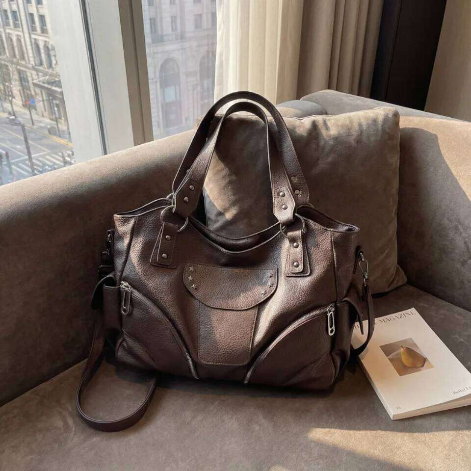 Luxury Business Commuting Large Capacity Tote Hand Soft Pu Leather Shoulder Bags for Women Zipper Women's Handbags Quality XJ260306