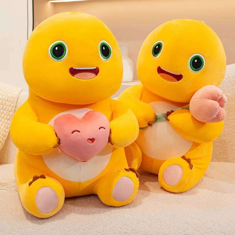 35/45 Milk Dragon Hold Heart Tulip Plush Toys Kawaii Soft NaiLong Stuffed Dolls Girls Boys Birthday Christmas Day Gift R260908 - view 5