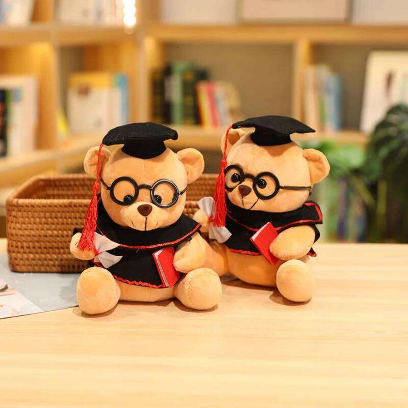 16cm/21cm Doctor Hat Teddy Plush Toy Small Sitting Bear Doll Stuffed Animals Boys Girls Students Graduation Gifts R260908 - view 3