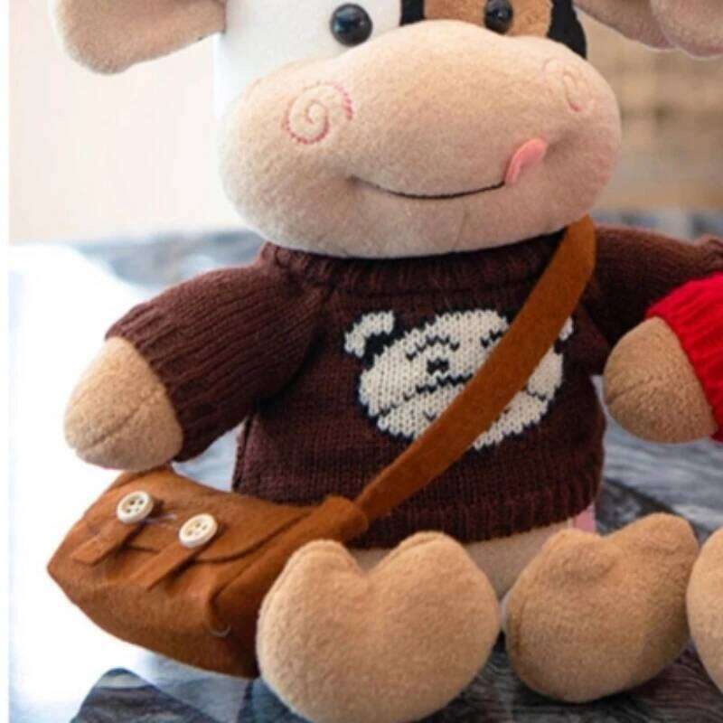 26CM Simulation Cattle Animals Toys Cartoon Milk Plush Doll Soft Stuffed Sweater Cow Pillow Home Decoration Toy R260908 - view 5