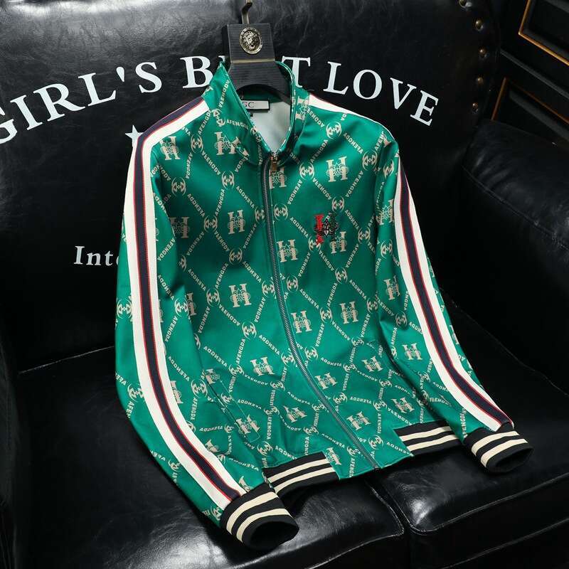 New Four Seasons Stand Collar Cardigan Trendy Sweatshirt Jacket Coat European Fashion Brand Men's Clothing Luanyun