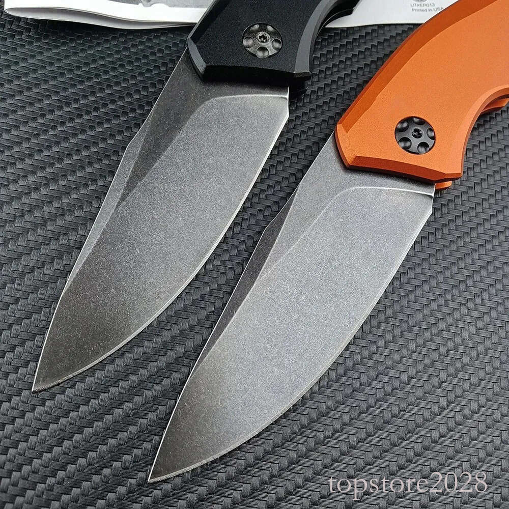 2024 KS 7100 7350 7550 pocket knife Launch 1 Assisted Tactical Folding Knife Stonewashed Blade Aluminum Handle Quality Outdoor Hunting Camping Surviva