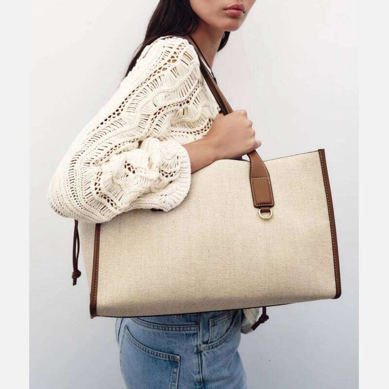 WOMEN'S CANVAS SHOPPER BAG, Luxury Designer New Tote Bag for Everyday Style, Large capacity Fashionable Shoulder Handbag XJ260306